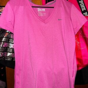 Nike Women's V-Neck Pink Tee